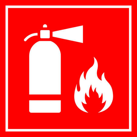 Fire safety red vector banner illustration isolated on white backgroundのイラスト素材