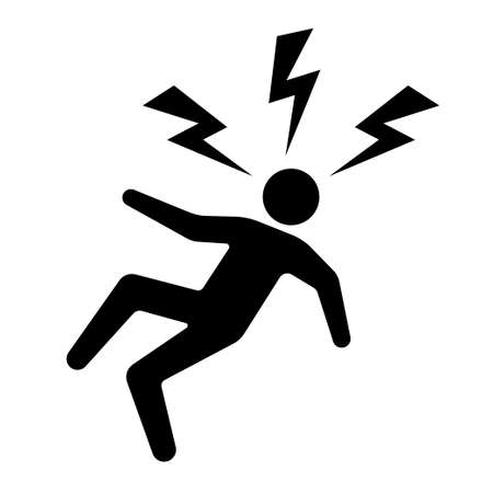 Electric shock vector icon isolated on white backgroundのイラスト素材
