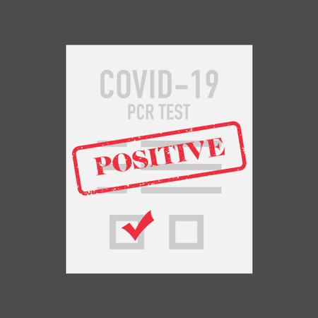 Covid-19 test positive result certificate, vector illustrationのイラスト素材