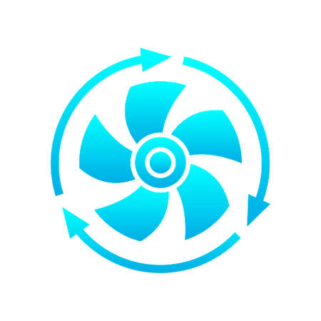 Cooling system vector logo, air con icon isolated on white backgroundのイラスト素材