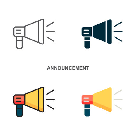 Announcement icon set. vector illustration. Announcement symbol on white background. Can be used in web and mobile.のイラスト素材