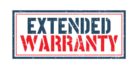 Extended warranty grunge rubber stamp on white, vector illustrationのイラスト素材