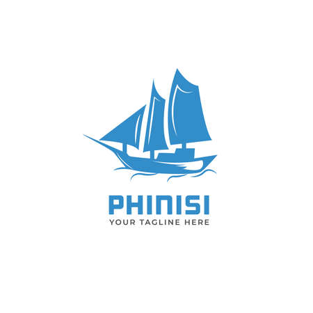 Ship Phinisi Asia Logo Vectorのイラスト素材
