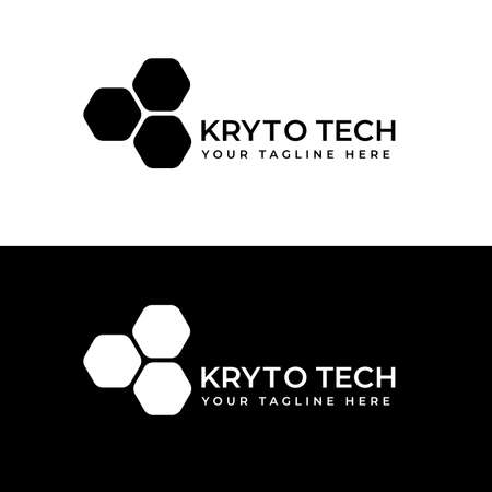 Hexagon Kryto Tech Simple Logoのイラスト素材