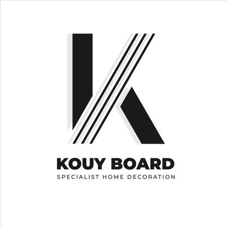 Letter K Line Shape Minimalist Vector Logoのイラスト素材