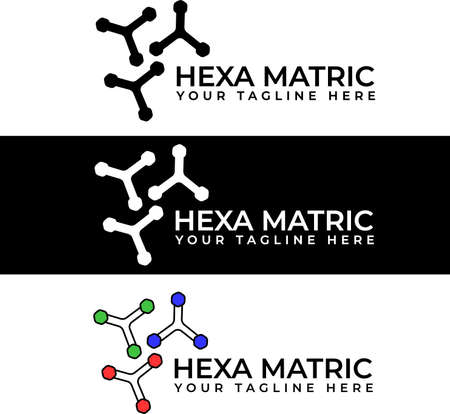 Hexagonal Minimalist Abstract Vector Logoのイラスト素材