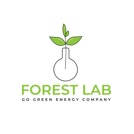 Forest Agriculture Green Lab Line Minimalist Vector Design Inspirationのイラスト素材
