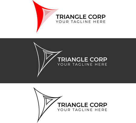 Triple Triangle Logo Minimalist Vectorのイラスト素材