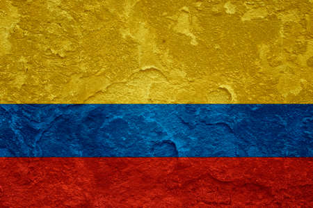 Columbia flag on grunge backgroundの写真素材