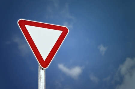 Give way traffic signの写真素材
