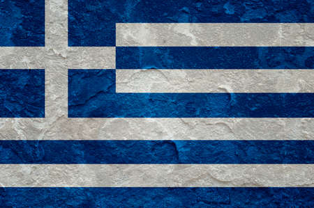 Greece flag on grunge backgroundの写真素材