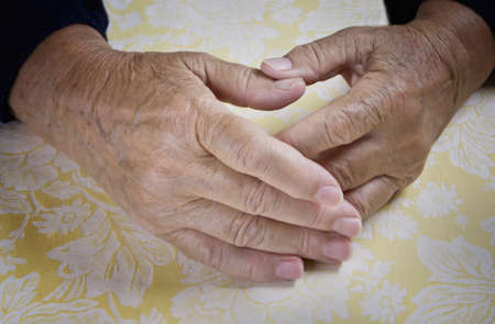 Old woman's handの写真素材