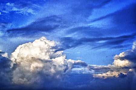 Storm Sky. Beautiful Cloudscape overlaid. image from paper texture background series