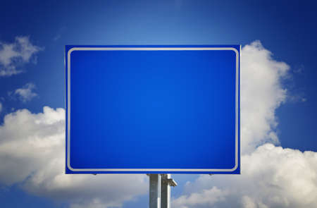 Blank Blue Road Signの写真素材