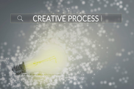 Creative process Search box. Web Online Browsing Searching Concept.