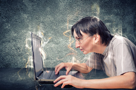 Conceptual photo of internet addiction