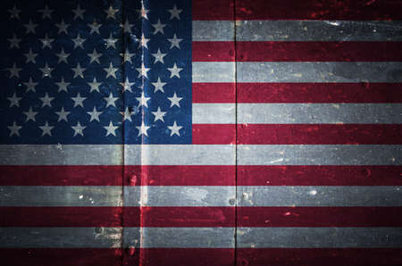 US Flag on grunge metal texture backgroundの写真素材