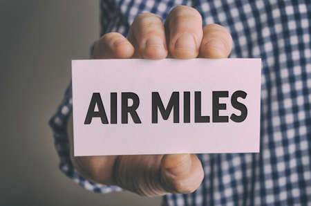 Businessman shows AIR MILES cardの写真素材