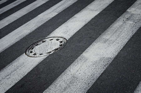 Crosswalk. Zebra traffic walk way background.の写真素材
