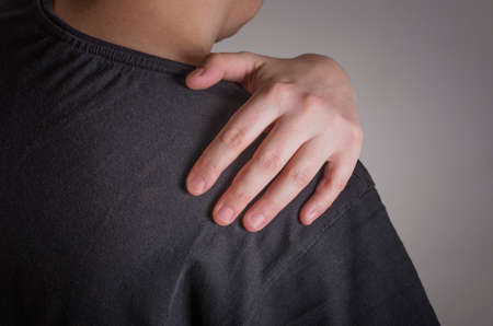 Woman with shoulder painの写真素材