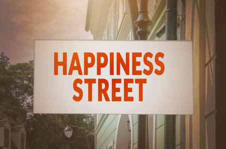 Happiness street signboardの写真素材