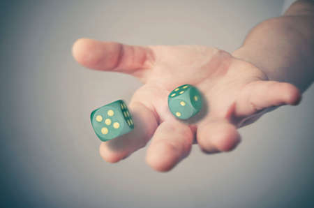 Throwing dice. Gambling concept.の写真素材