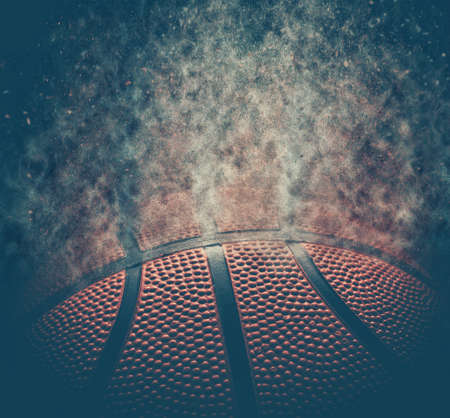 Basketball background. Abstract dark basketball background with copy space.の写真素材