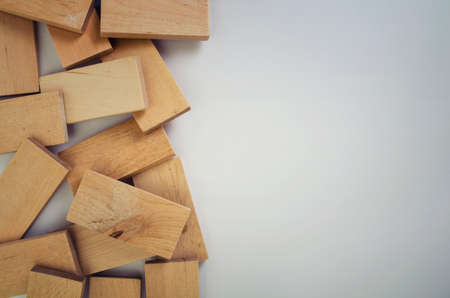 Wooden blocks background with copy spaceの写真素材