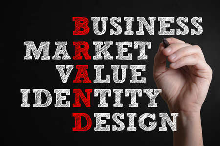 Business Market Value Identity Design. Brand advertising marketing strategy identity business concept.の写真素材
