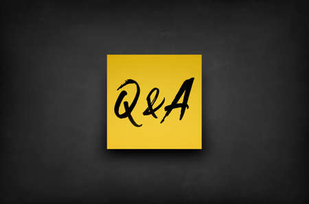Questions and Answers sticky noteの写真素材