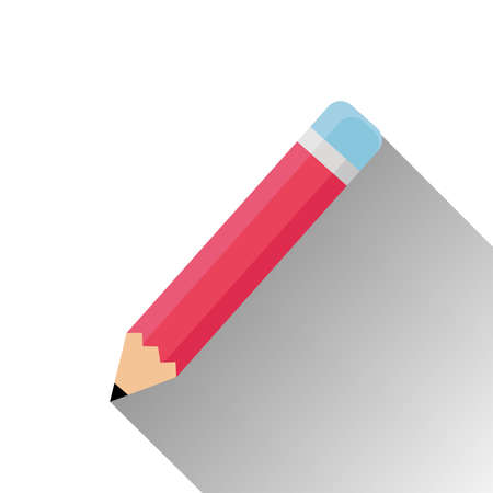 Flat style of pencil with shadow.のイラスト素材