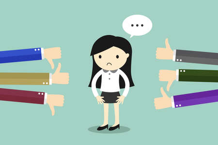 Business concept, Business woman get feedback from other people.のイラスト素材