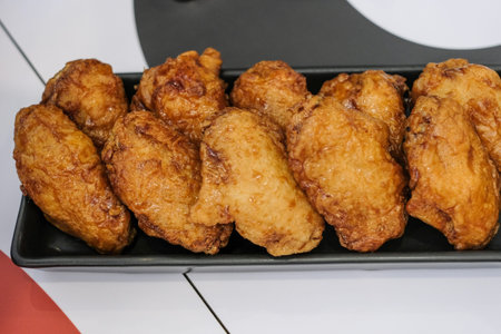 Korean style fried chicken, serve with white rice.