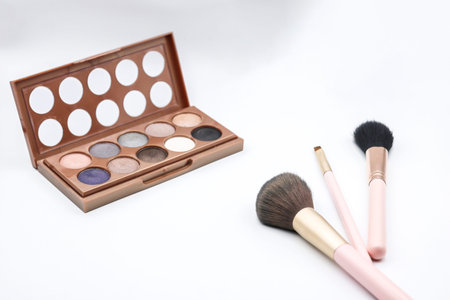 Cosmetics on white background, beauty concept.