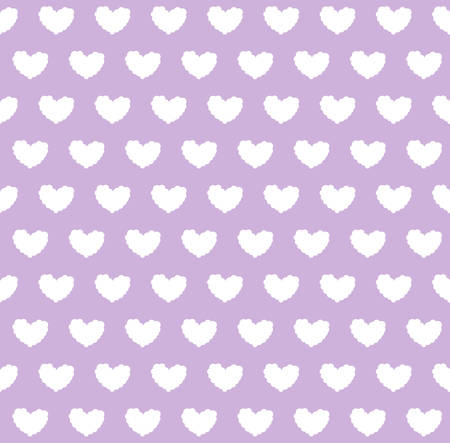 Seamless pattern with cloud hearts in violet background.Vector illustrationのイラスト素材