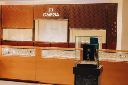BALI INDONESIA - MARCH 25, OMEGA Shop in Ngurah Rai International Airport on March 25, 2019 at Bali, Indonesiaのeditorial素材