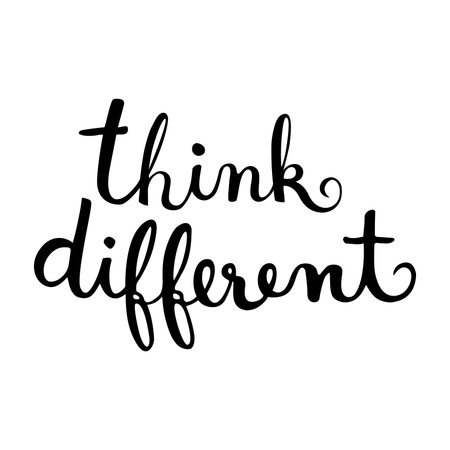 Think different letter in handwriting font style, vector illustration.のイラスト素材