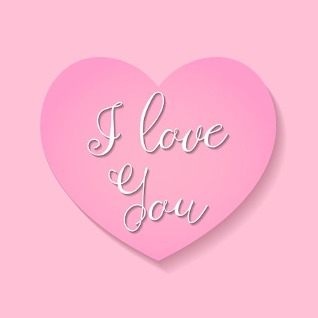 Valentine's day sticker lettering i love you.のイラスト素材