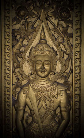 Buddha of the door in Watsibonreang, Changmai, Thailandの写真素材