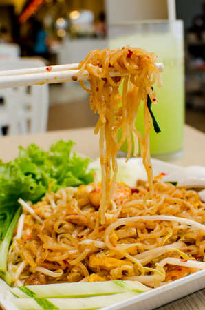 Thai food Pad thai , Stir fry noodles with shrimpの写真素材