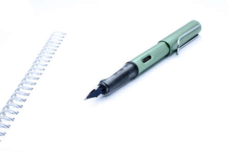 Office  Fountain Pen on white backgroundの写真素材