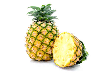 Pineapples Thai fruit Isolated on White background の写真素材