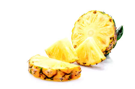 Pineapples Thai fruit Isolated on White background の写真素材