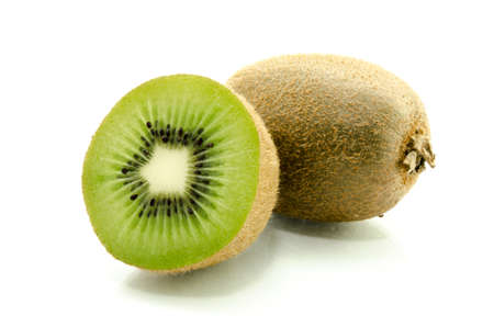 Delicious fresh cooked sweet and sour kiwi isolated white background.の写真素材