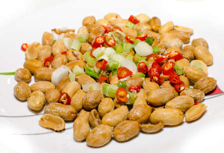 Spicy peanut herbs, snacks.Organic food for health.の写真素材