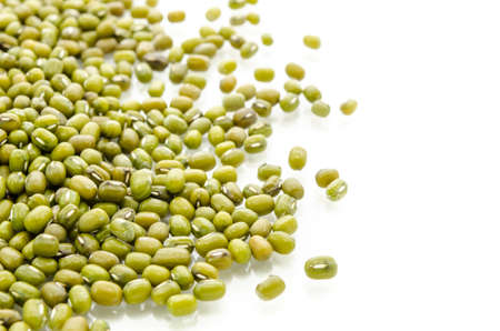 Pile of mung beans isolated on white background.の写真素材