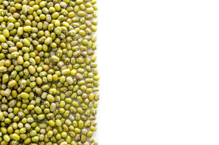 Pile of mung beans isolated on white background.の写真素材