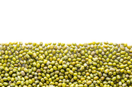 Pile of mung beans isolated on white background.の写真素材