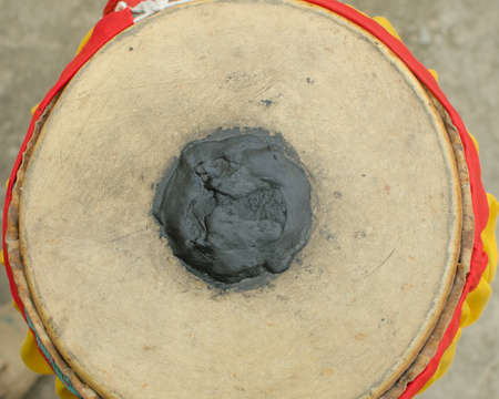 Closeup of a drum, folk musical instruments of Thailandの写真素材