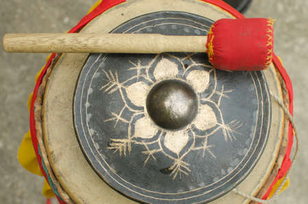 This is gong or tam-tam had use for sending signal.の写真素材